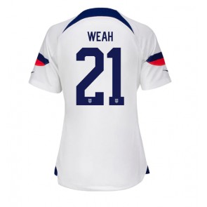 Forenede Stater Timothy Weah #21 Replika Hjemmebanetrøje Dame VM 2022 Kortærmet